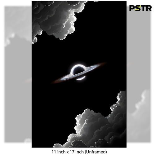 Beyond the Event Horizon | Black Hole Space Poster | Minimalist Cosmic Wall Art | 11x17 Print
