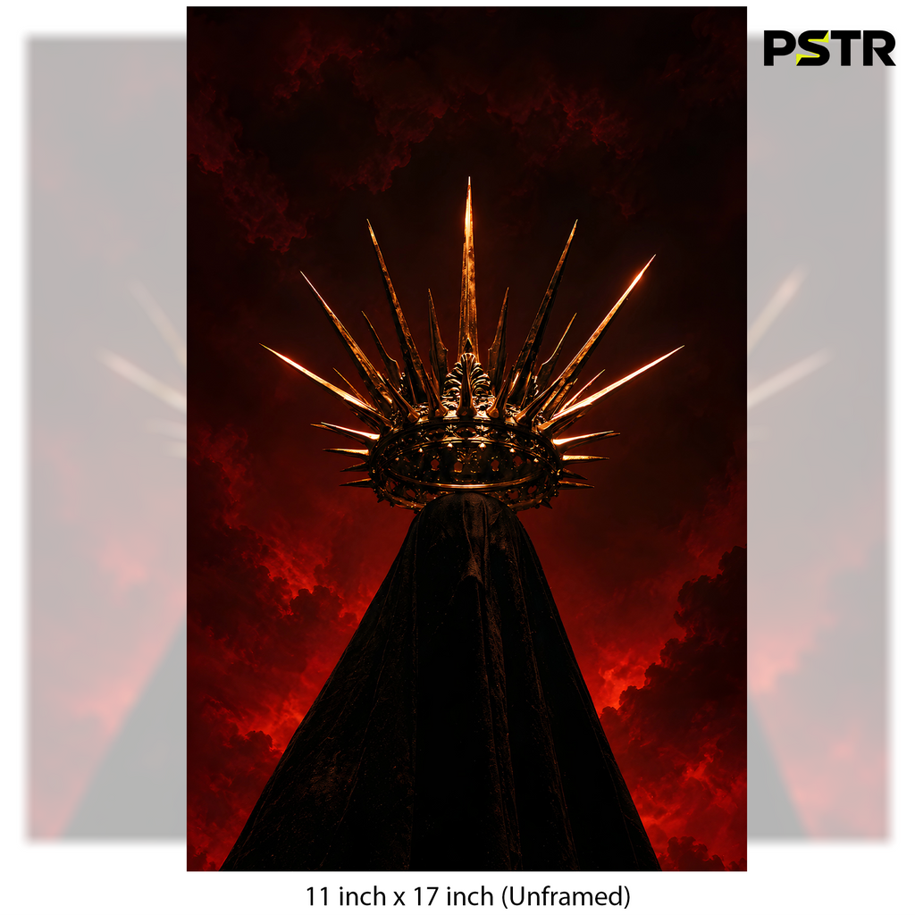 Crown of Shadows | Dark Fantasy Gothic Crown Poster | Crimson Royalty Wall Art | 11x17 Print