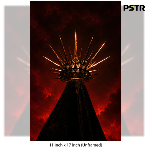 Crown of Shadows | Dark Fantasy Gothic Crown Poster | Crimson Royalty Wall Art | 11x17 Print