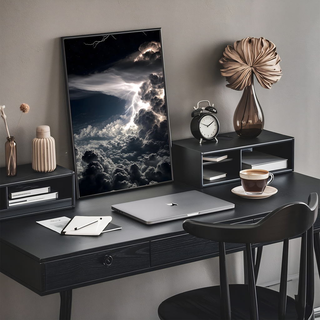 Heaven's Fury | Dramatic Lightning Storm Poster | Dark Cloudscape & Nature Wall Art | 11x17 Print