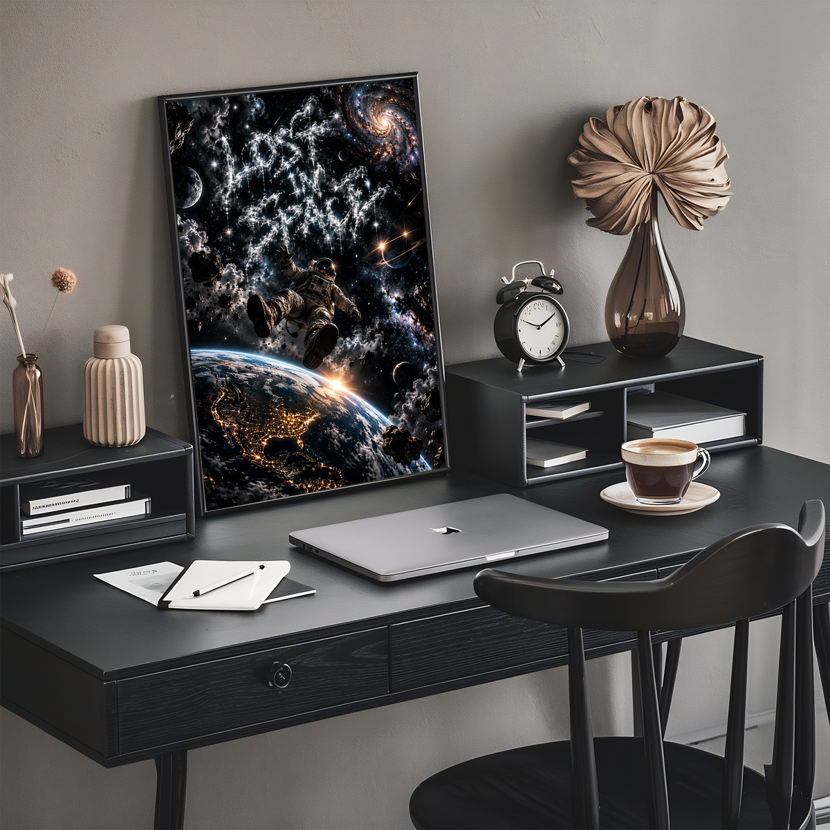 Lost in the Infinite | Astronaut Floating in Space Poster | Cosmic Galaxy Wall Art | 11x17 Print