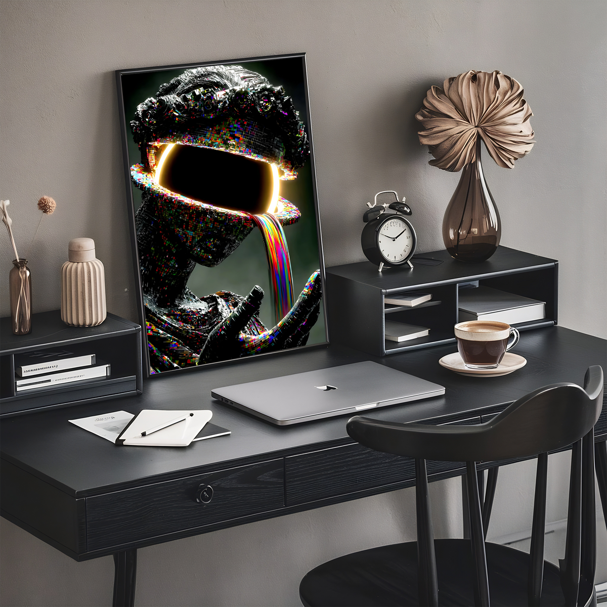 Digital Overload | Cyberpunk Glitch Art Poster | Rainbow Digital Surrealism Wall Art | 11x17 Print
