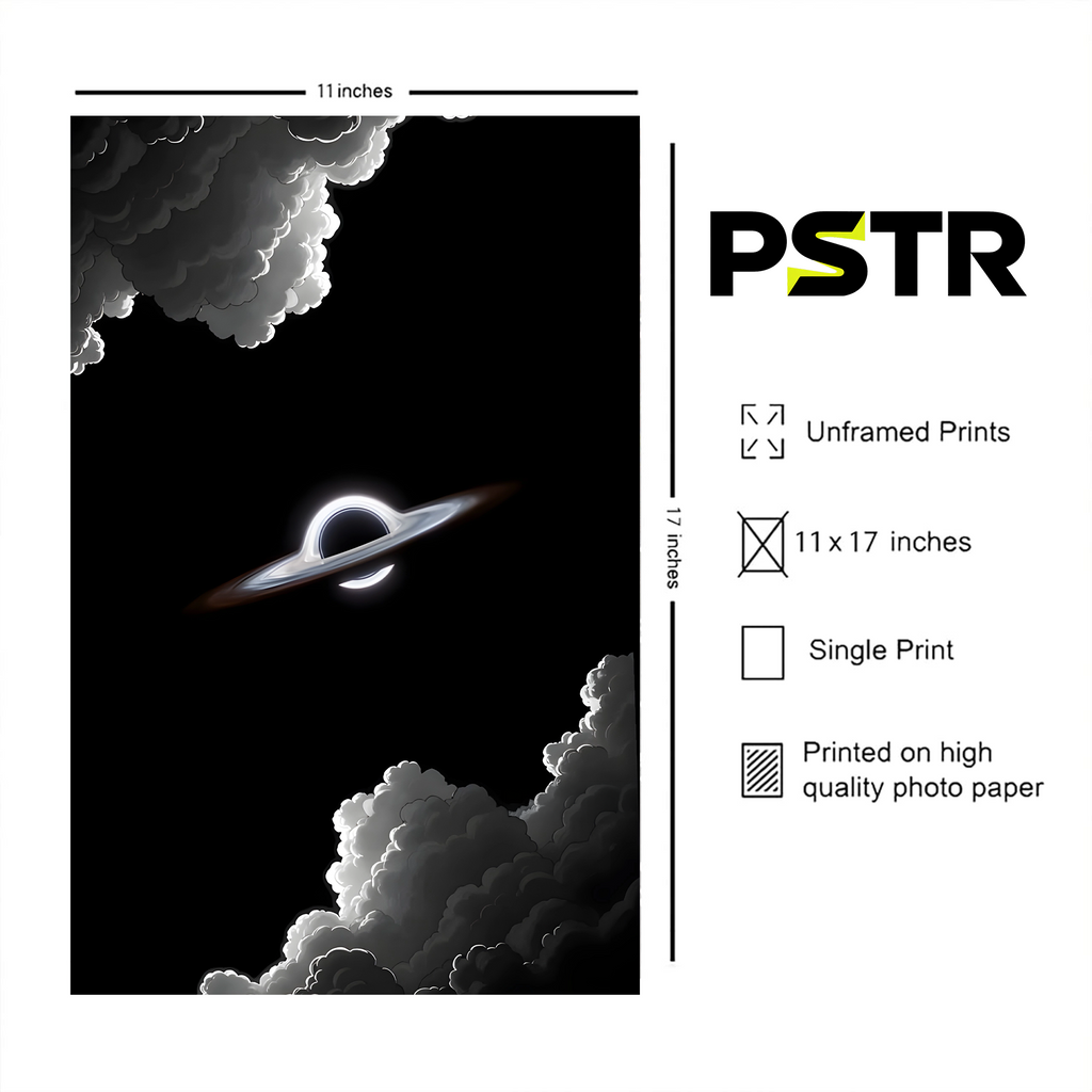 Beyond the Event Horizon | Black Hole Space Poster | Minimalist Cosmic Wall Art | 11x17 Print