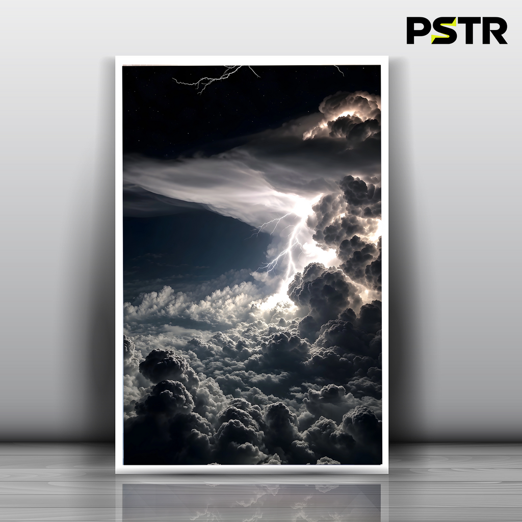Heaven's Fury | Dramatic Lightning Storm Poster | Dark Cloudscape & Nature Wall Art | 11x17 Print