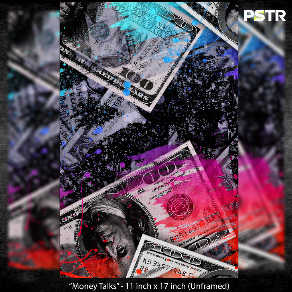Money Talks | Colorful Money Graffiti Poster | Urban Streetwear Wall Art | 11x17 Print