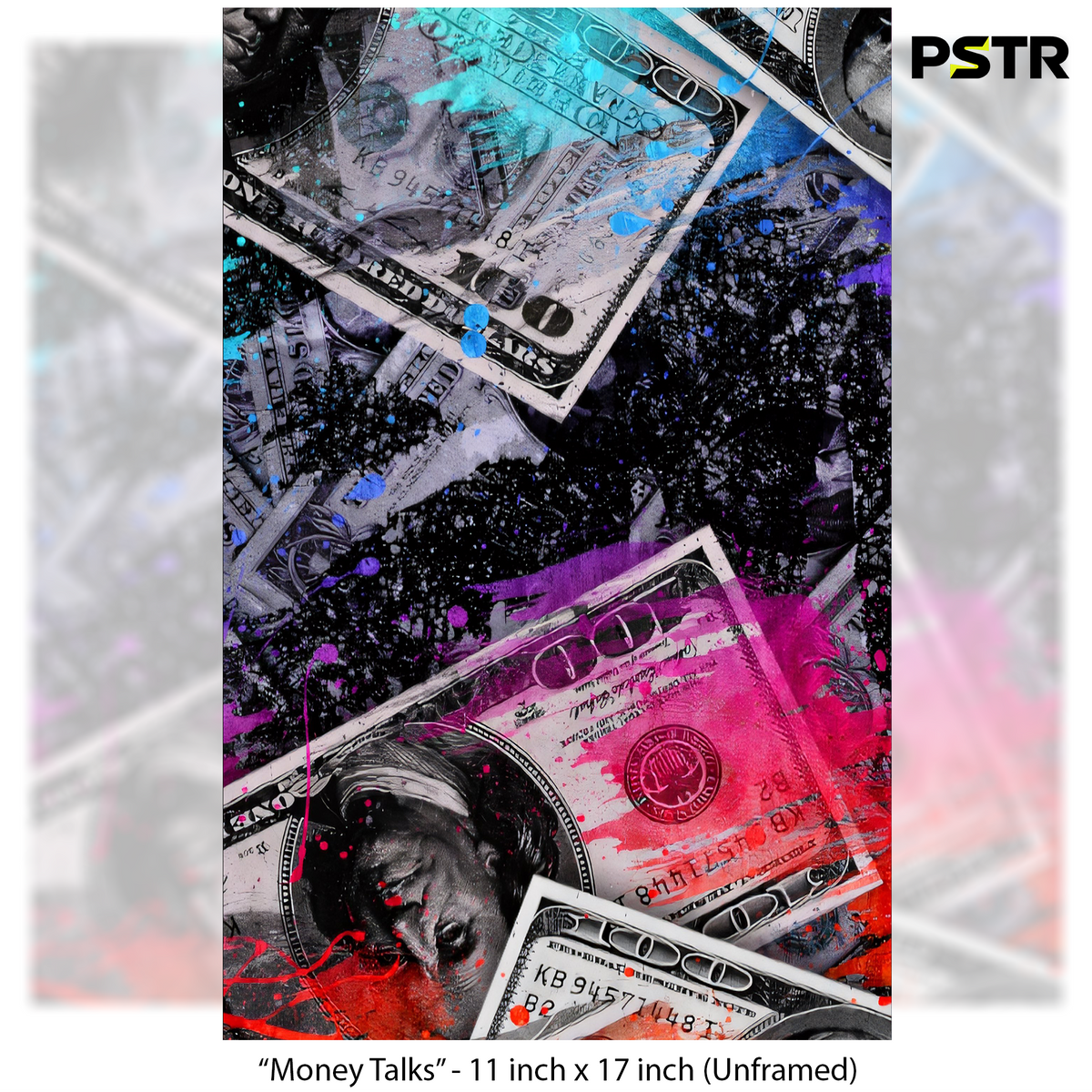 Money Talks | Colorful Money Graffiti Poster | Urban Streetwear Wall Art | 11x17 Print