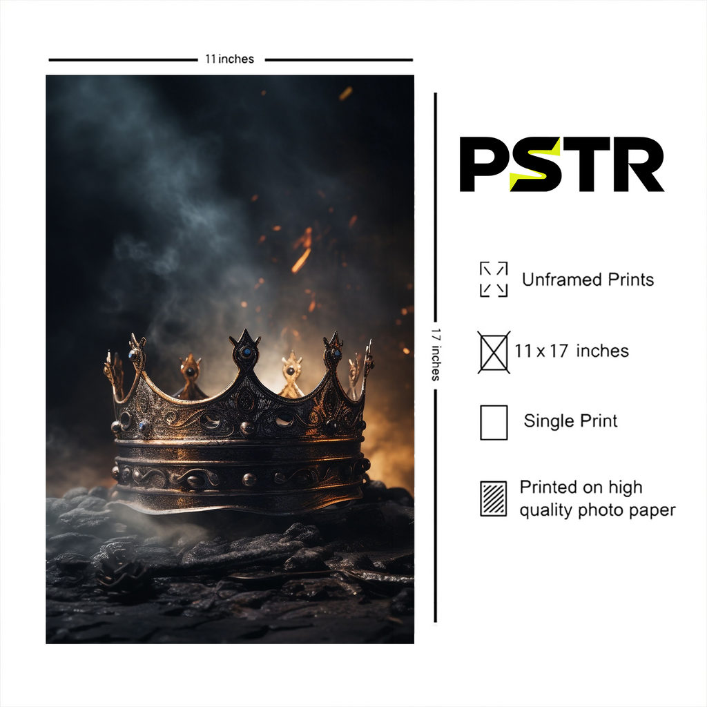 The Last Kingdom | Dark Medieval Crown Poster | Gothic Fantasy Wall Art | 11x17 Print