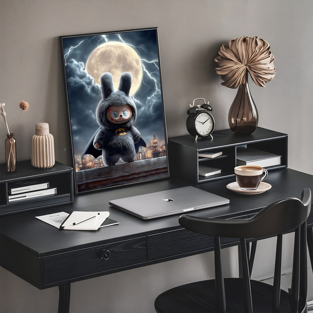 The Dark Side of Cute | Kawaii Bunny Superhero Poster | Gothic Fantasy Wall Art | 11x17 Print