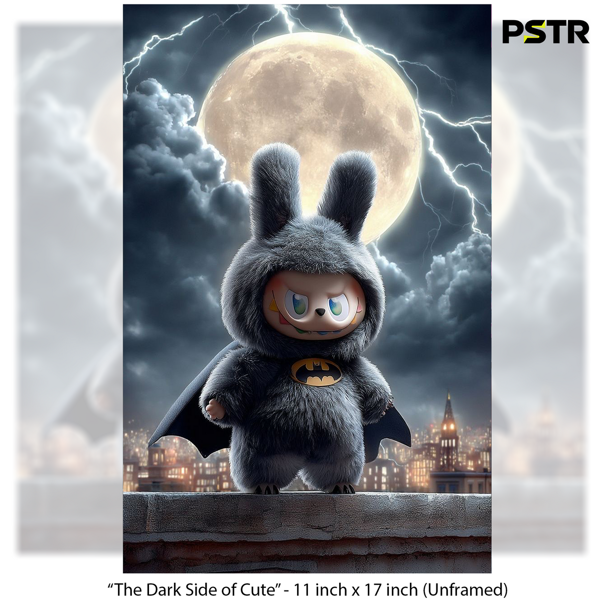 The Dark Side of Cute | Kawaii Bunny Superhero Poster | Gothic Fantasy Wall Art | 11x17 Print